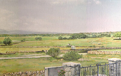 LA FINCA DE J. R. - Técnica mixta sobre lienzo, 32x110 cm